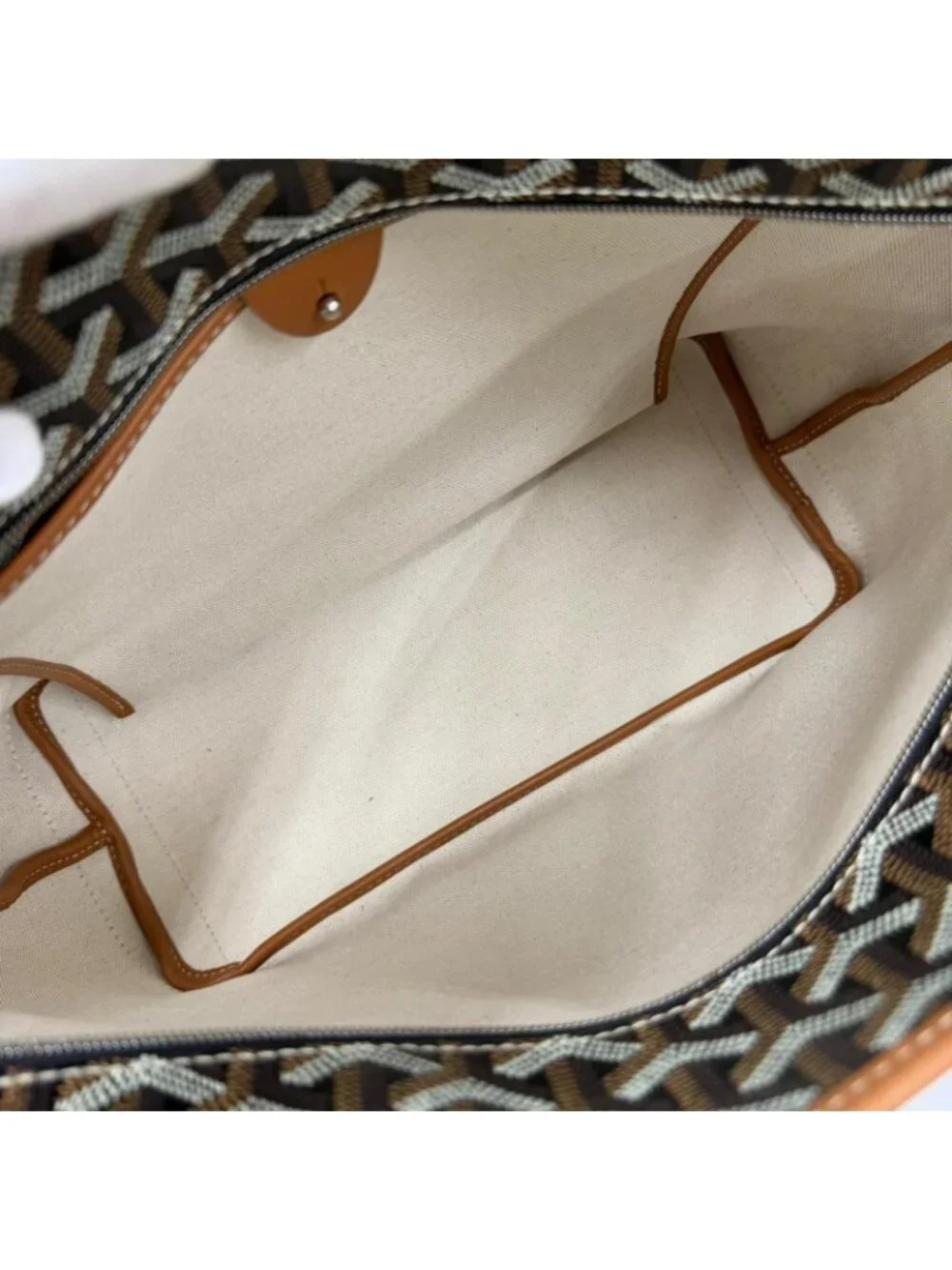 Goyard Artois PM Ma Cage Tote in Canvas Leather Brown